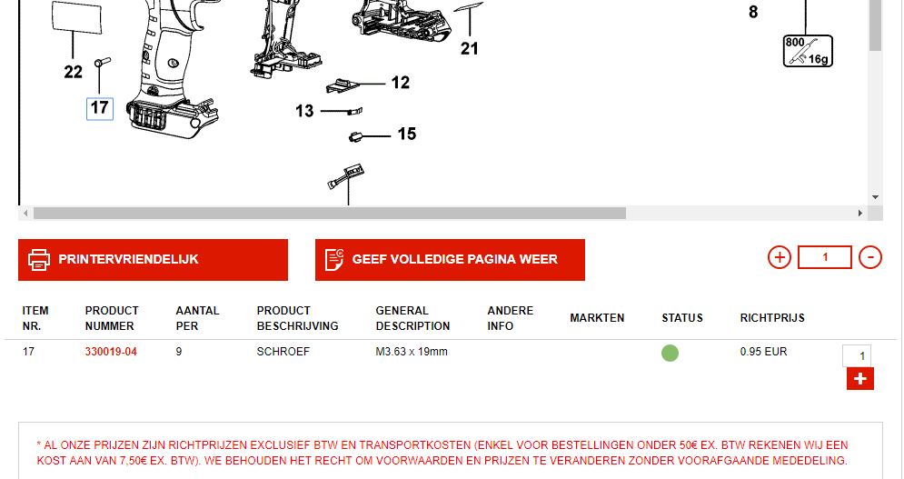 WAAR VIND IK INFORMATIE ZOALS FACOM ONDERDELEN (ARTIKELNUMMERS, PRIJZEN ...